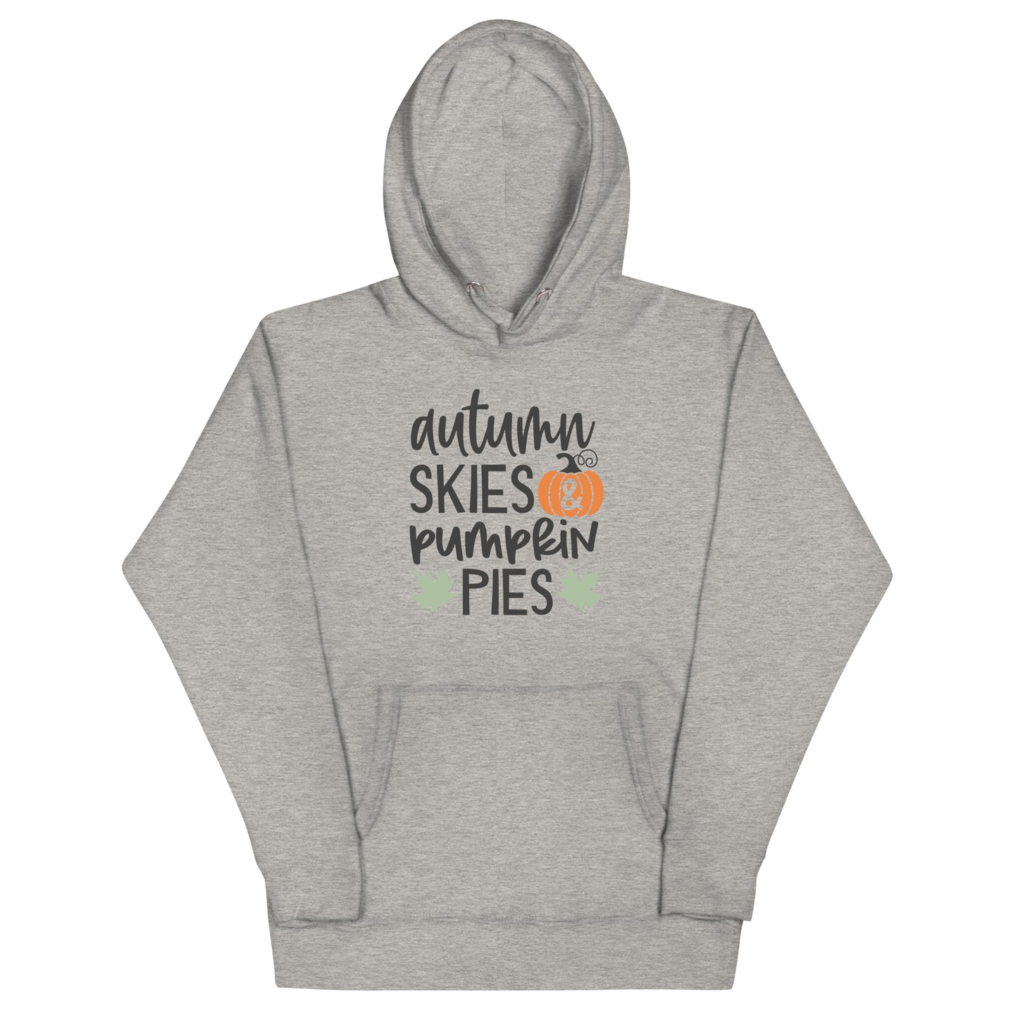 Autumn Skies & Pumpkin Pies Style 2 Unisex Hoodie Carbon Grey | Simple Designs LLC