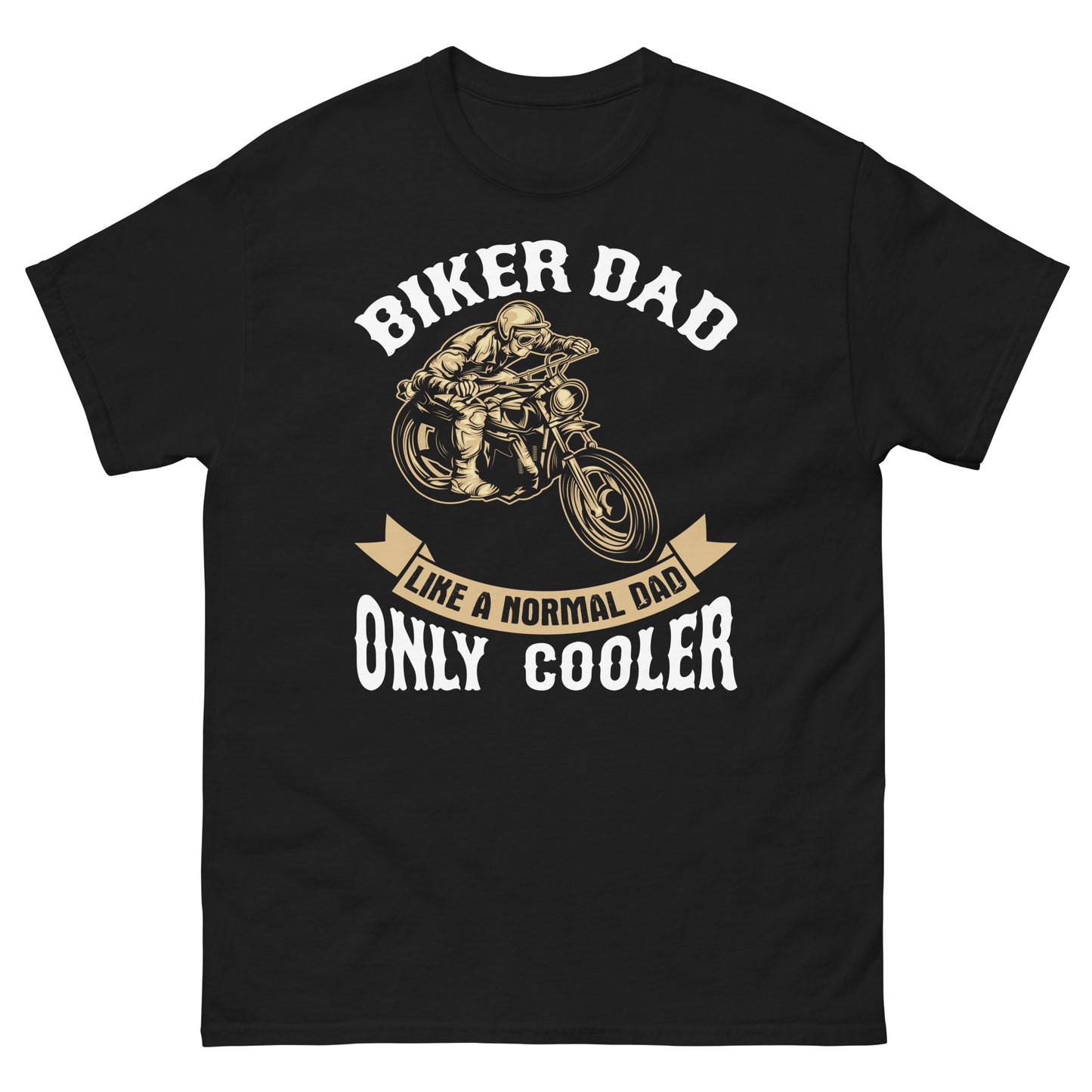 Biker Dad T-Shirt Black Front - Simple Designs LLC