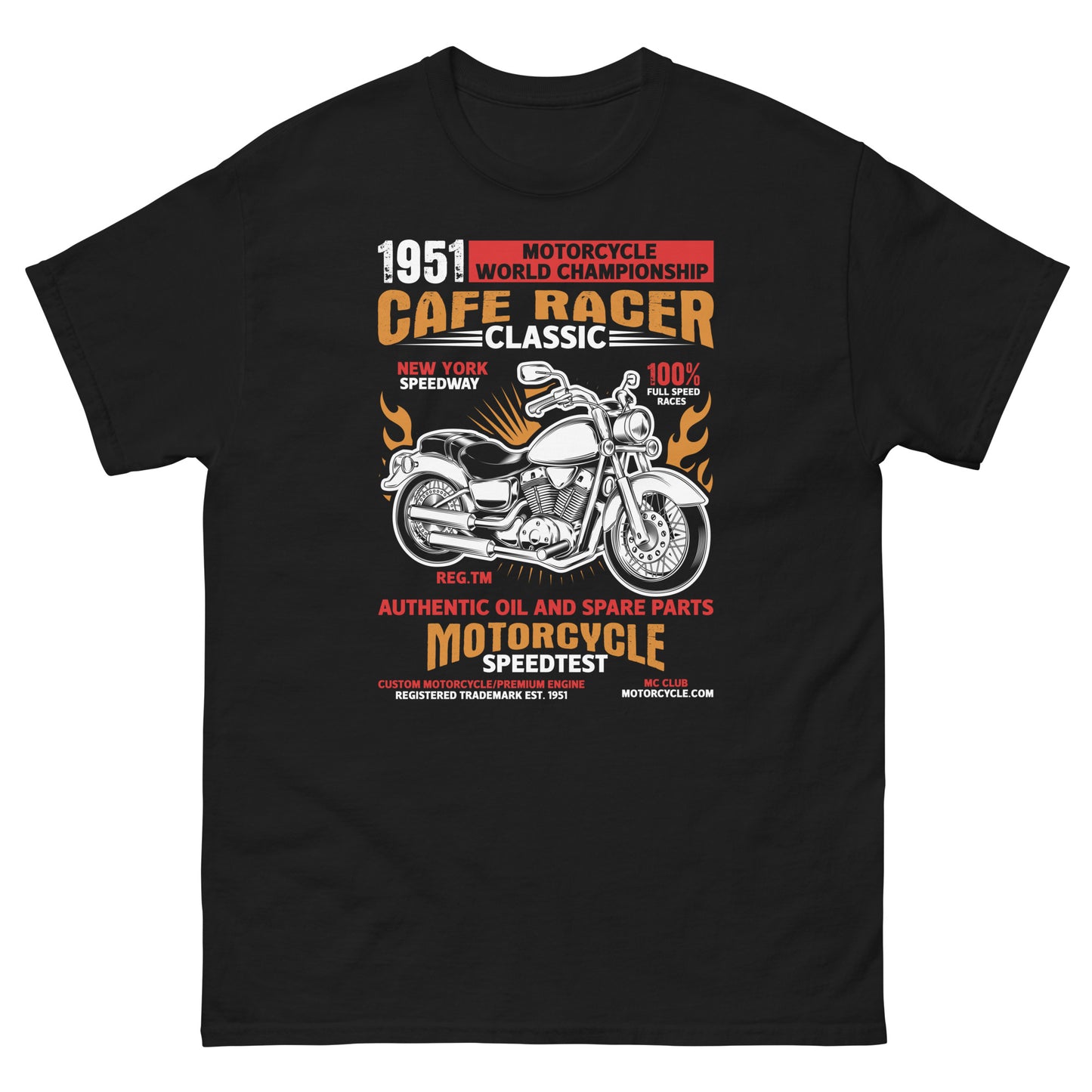 1951 Cafe Racer T-Shirt Black Front - Simple Designs LLC