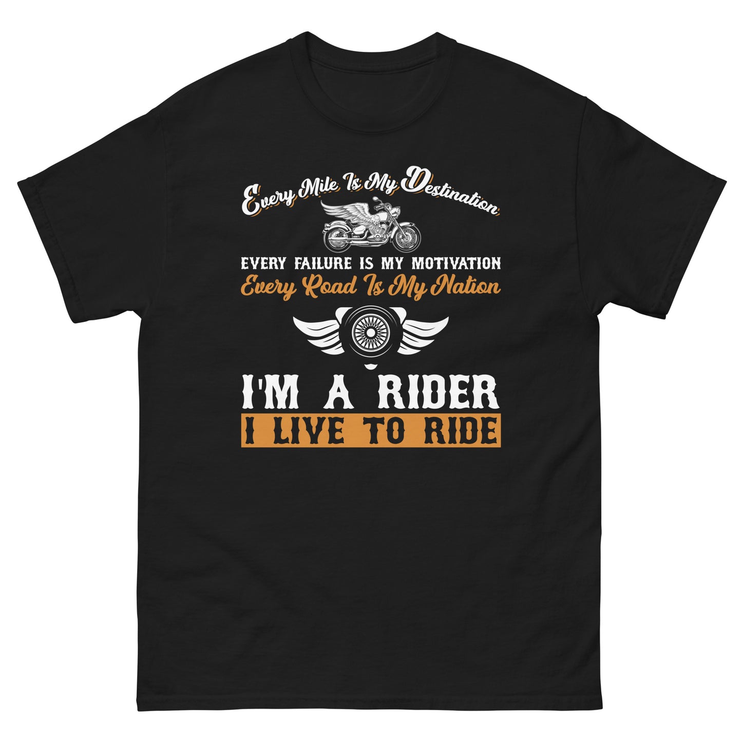 Live To Ride T-Shirt Black Front - Simple Designs LLC