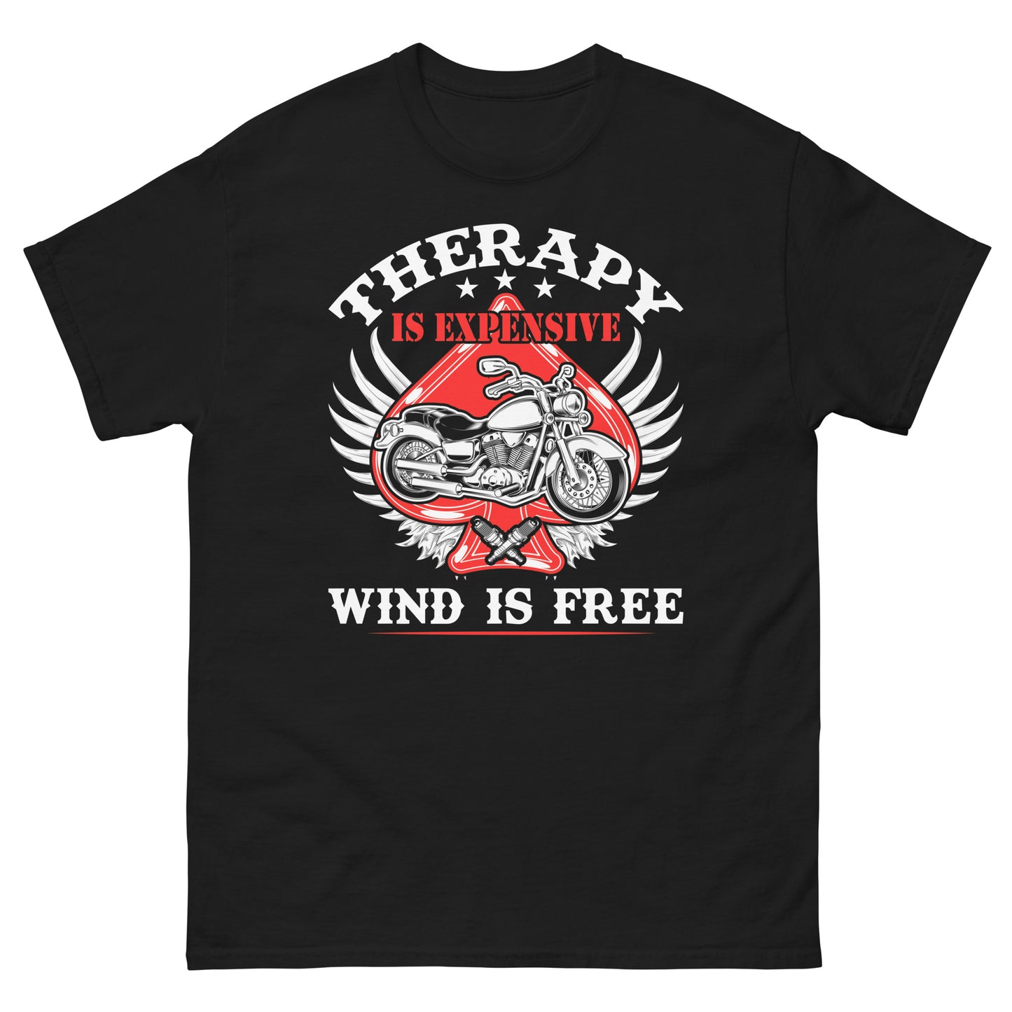 Therapy Is Expensive Wind Is Free Unisex Classic Tee Black Front - Simple Designs LLC