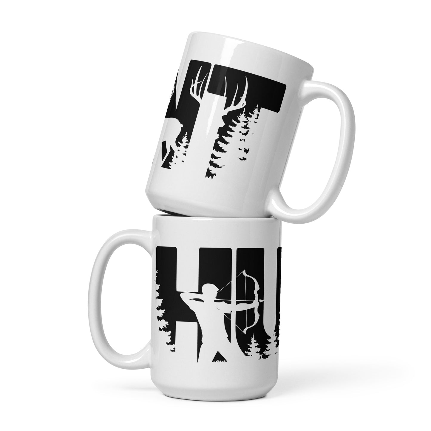 Hunt White Glossy Mug 15 oz - Simple Designs LLC