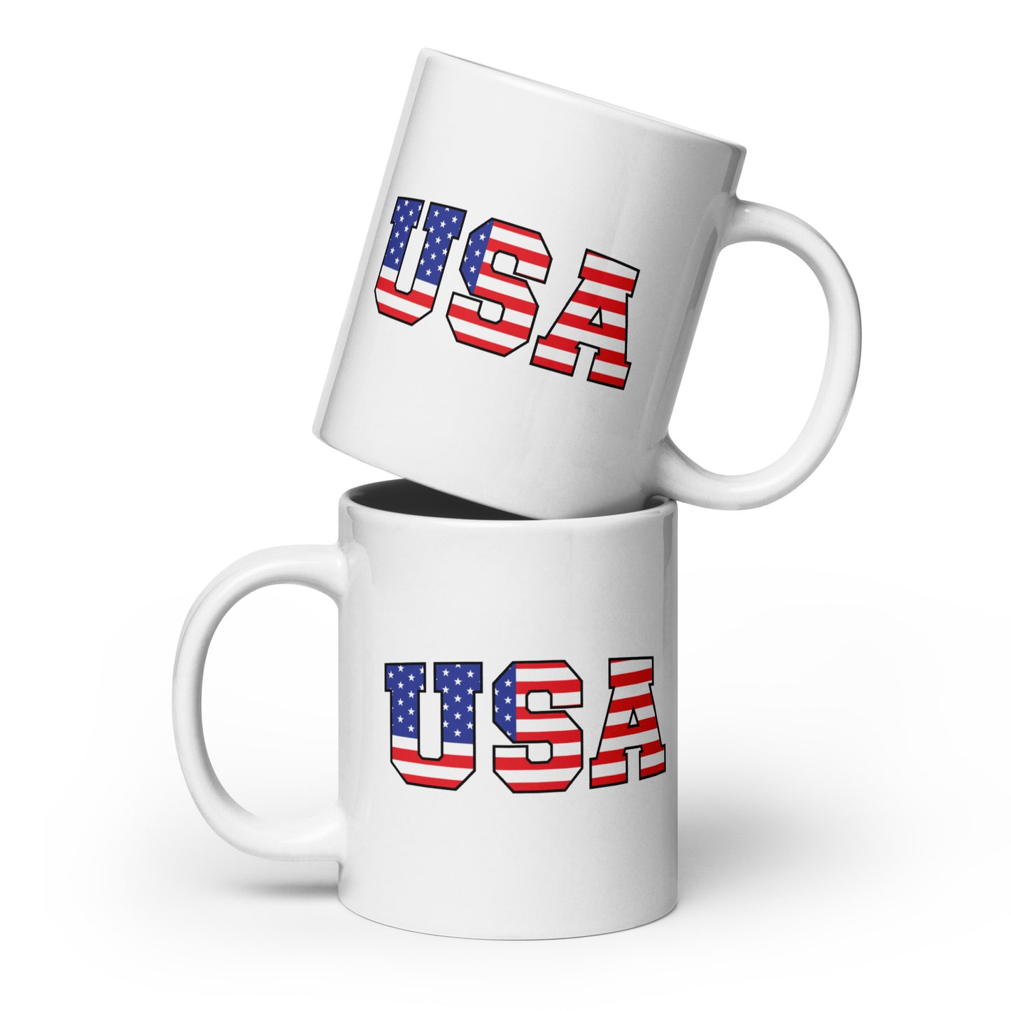 USA White Glossy Mug 20 oz - Simple Designs LLC