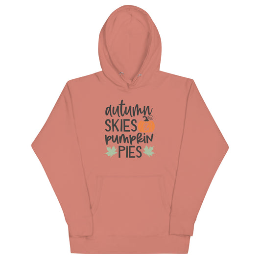 Autumn Skies & Pumpkin Pies Style 2 Unisex Hoodie Dusty Rose | Simple Designs LLC