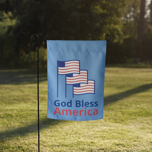 God Bless America Garden Flag Jordy Blue Front - Simple Designs LLC