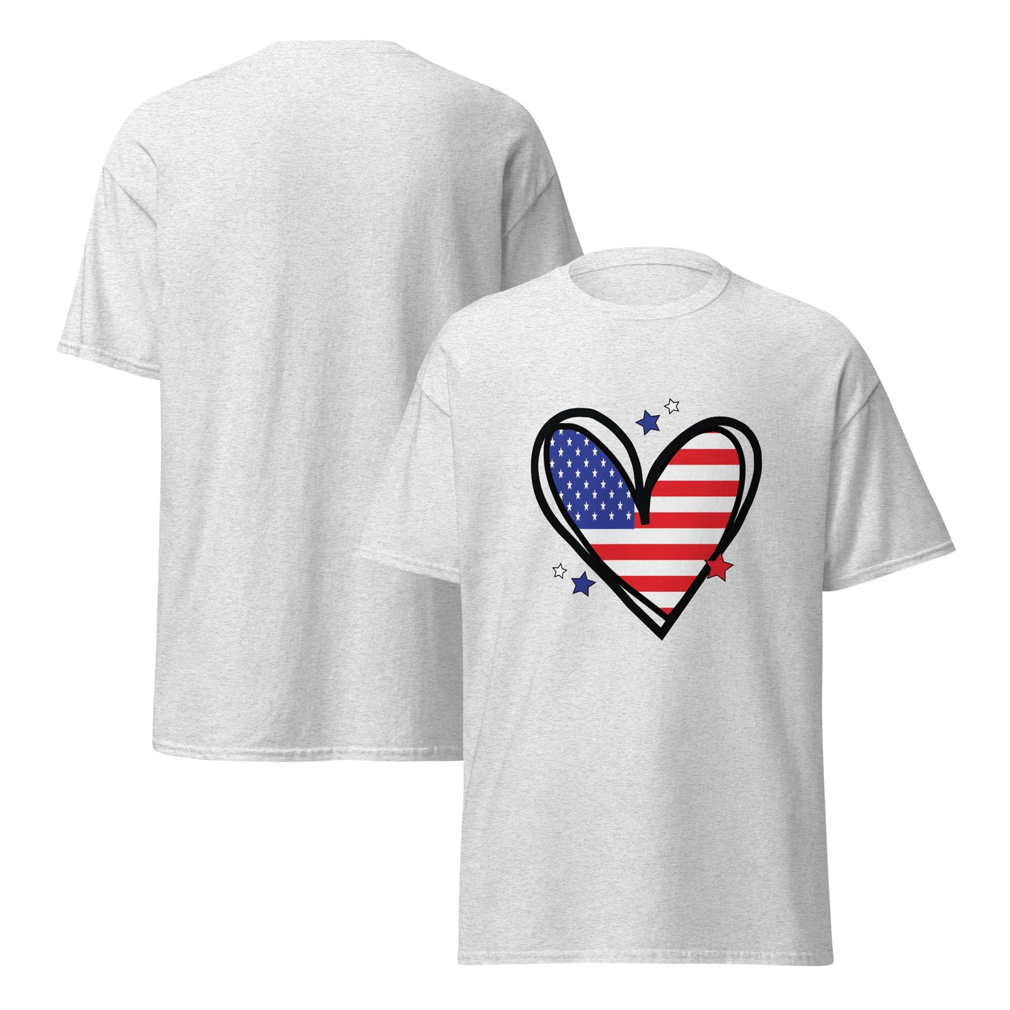Love America Unisex Classic Tee Ash Front - Simple Designs LLC