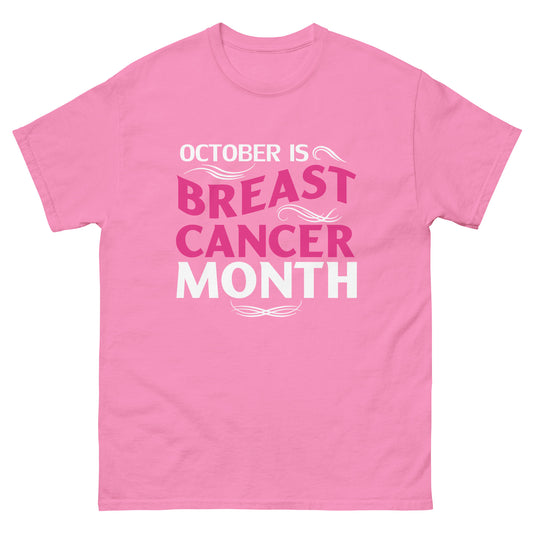 October is Breast Cancer Awareness Month Unisex Classic Tee Azalea| Simple Designs LLC