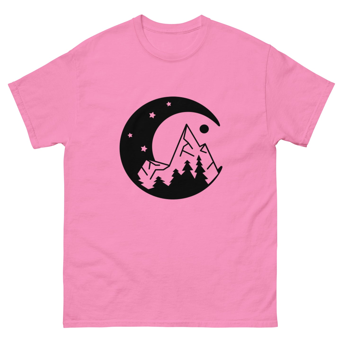 Moon and Mountain at Night Unisex Classic Tee Azalea Front - Simple Designs LLC