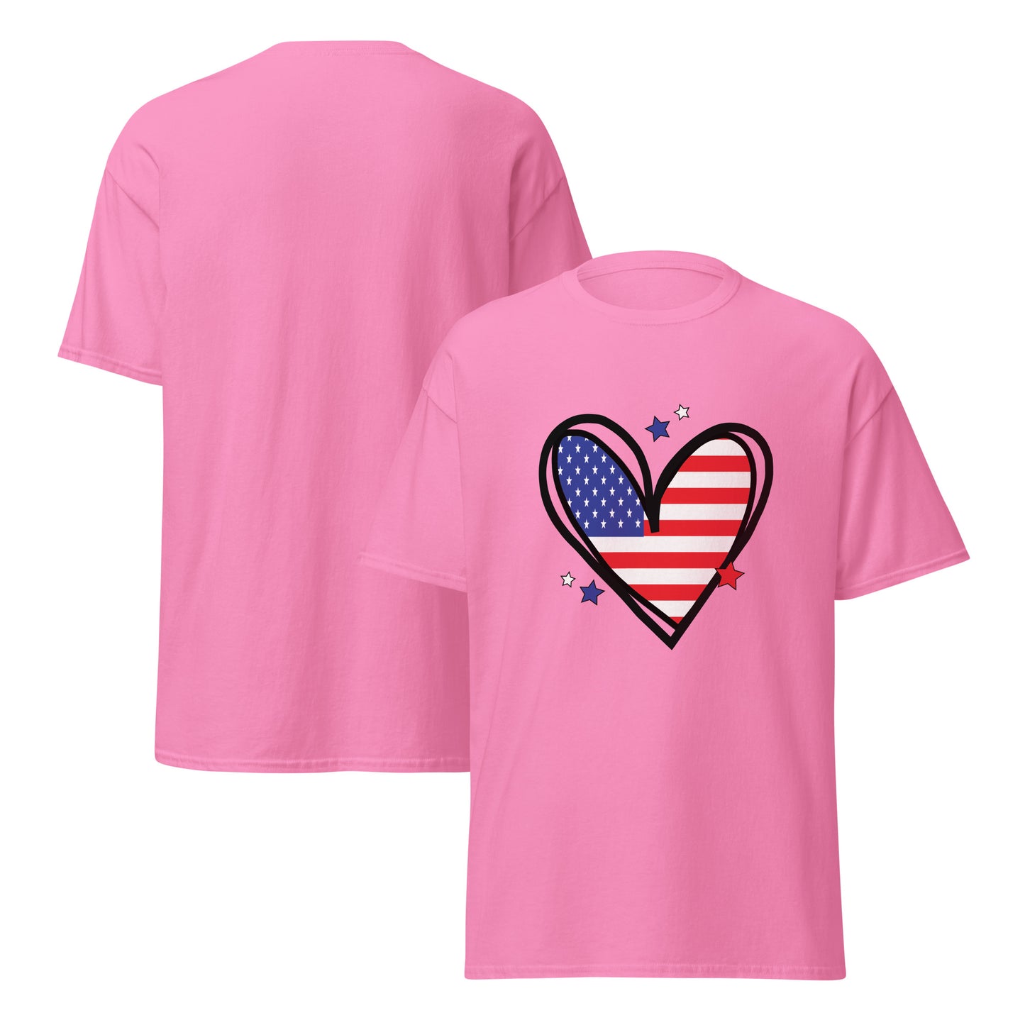 Love America Unisex Classic Tee Azalea Front - Simple Designs LLC