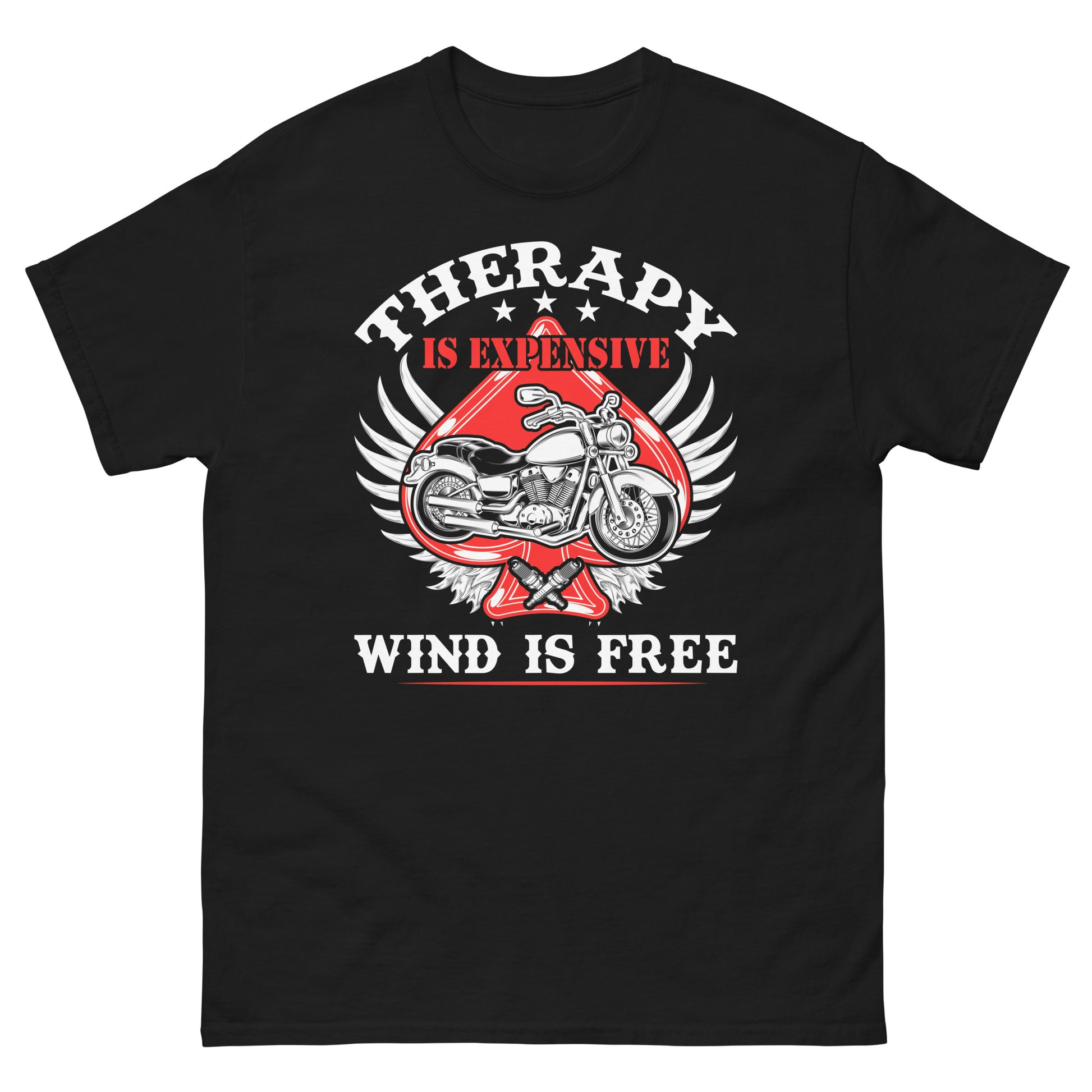 Therapy Is Expensive Wind Is Free Unisex Classic Tee Black Front - Simple Designs LLC