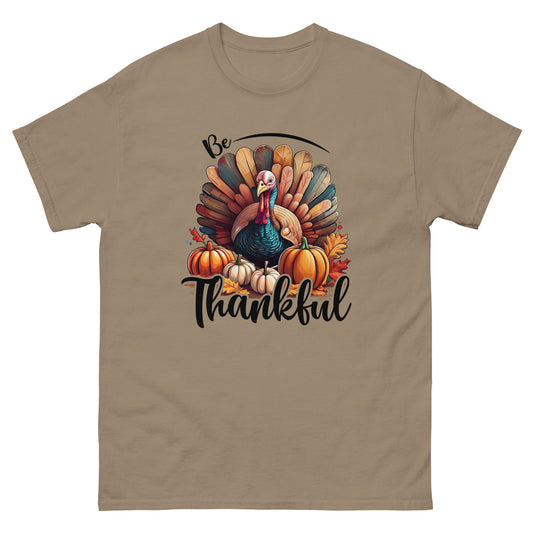 Be Thankful Unisex Classic Tee In Brown Savana - Simple Designs LLC