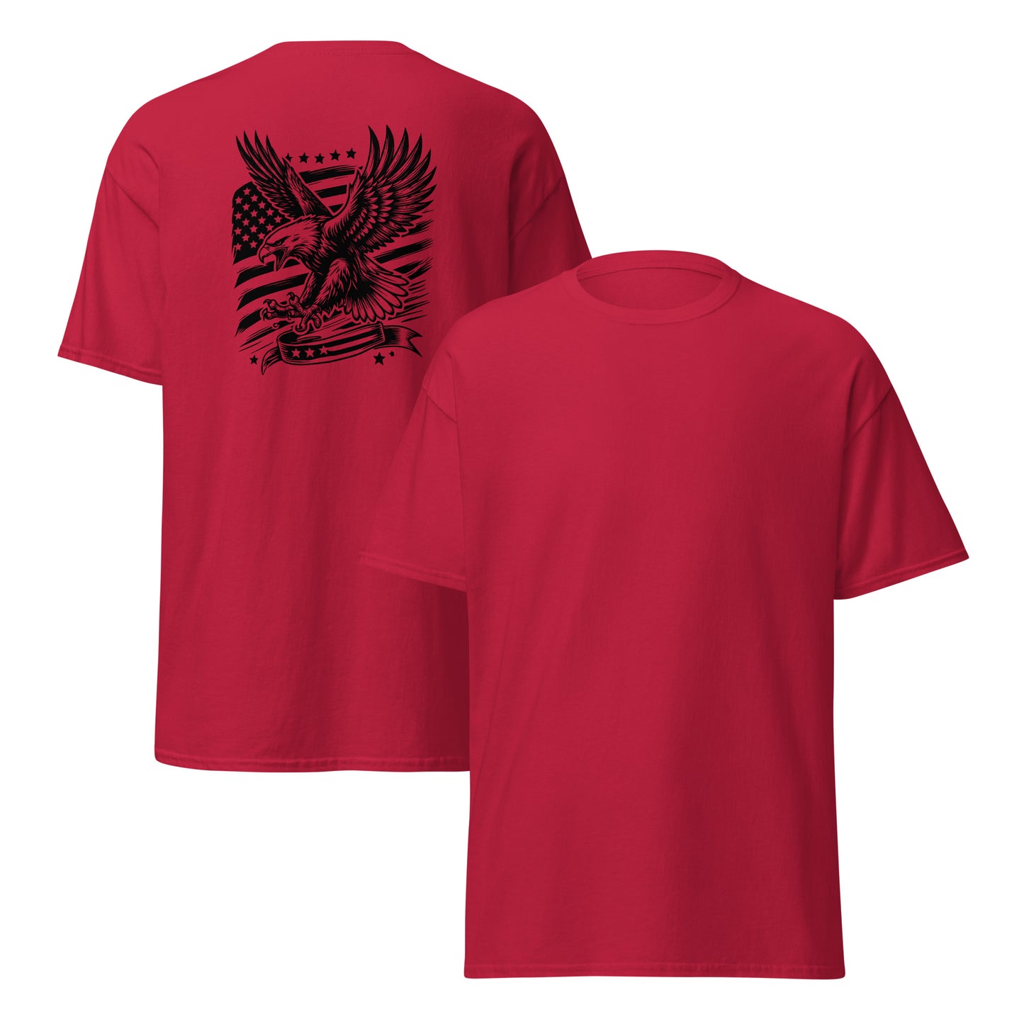 American Eagle Style 6 Unisex Classic Tee in Cardinal - Simple Designs LLC