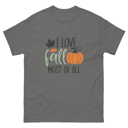 I Love Fall Most Of All Unisex Classic Tee Charcoal - Simple Designs LLC