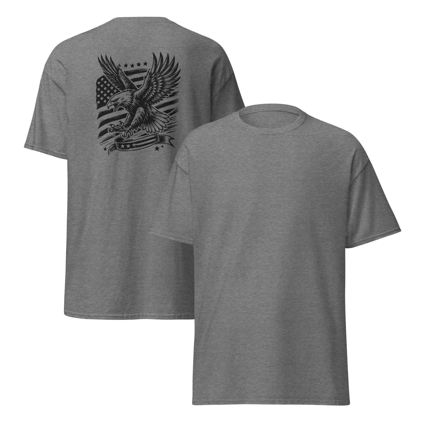 American Eagle Style 6 Unisex Classic Tee in Charcoal - Simple Designs LLC