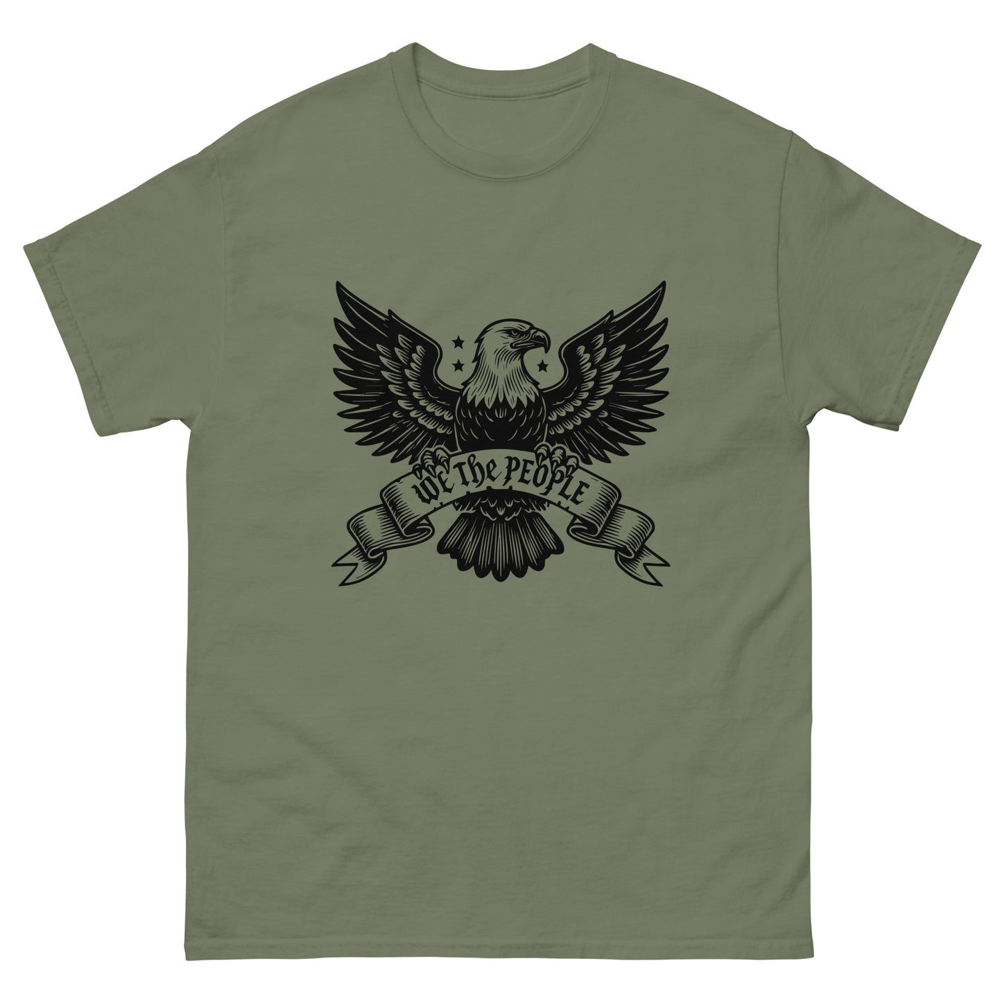 We The People Eagle T-Shirt Military Green Front - Simple Designs LLC