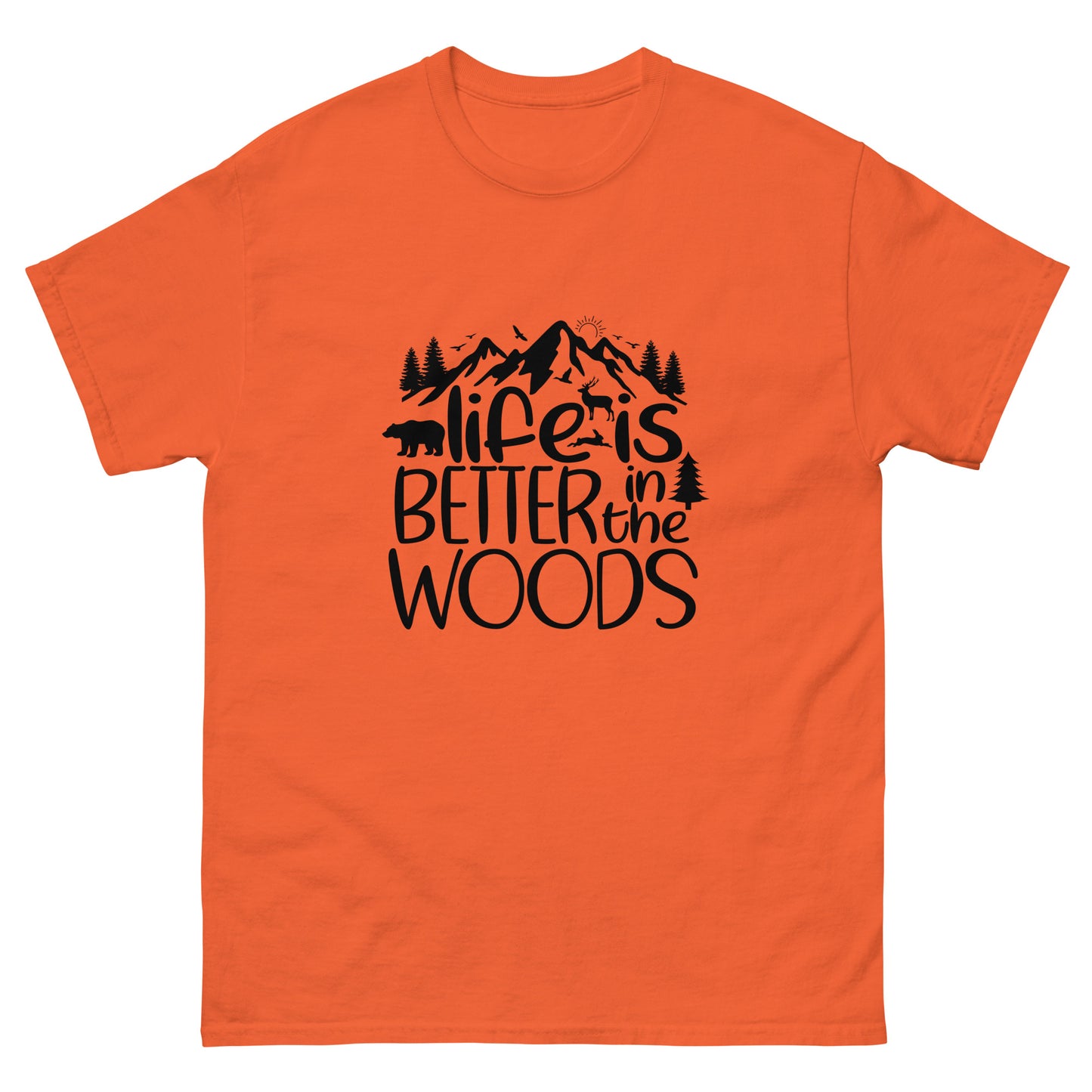 Life Is Better In The Woods Style 2 Unisex Classic Tee In Orange – Simple Designs LLC