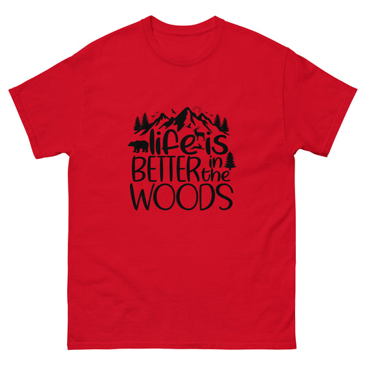 Life Is Better In The Woods Style 2 Unisex Classic Tee In Red – Simple Designs LLC