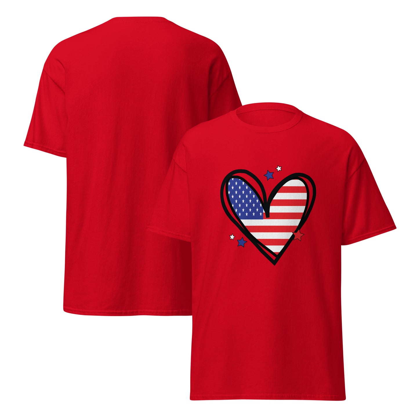 Love America Unisex Classic Tee Red Front - Simple Designs LLC