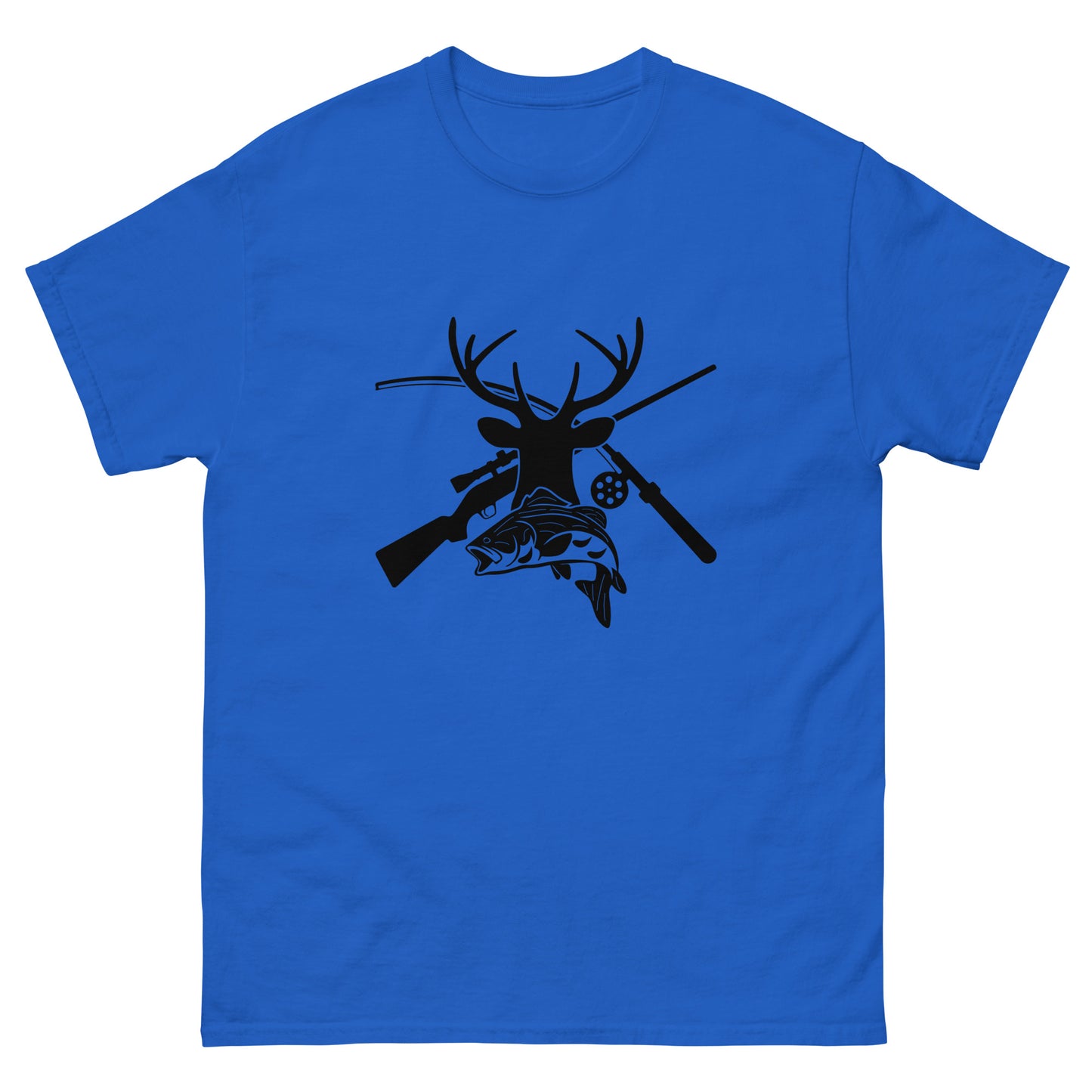 Hunt Fish Silhouette Unisex Classic Tee In Royal - Simple Designs LLC