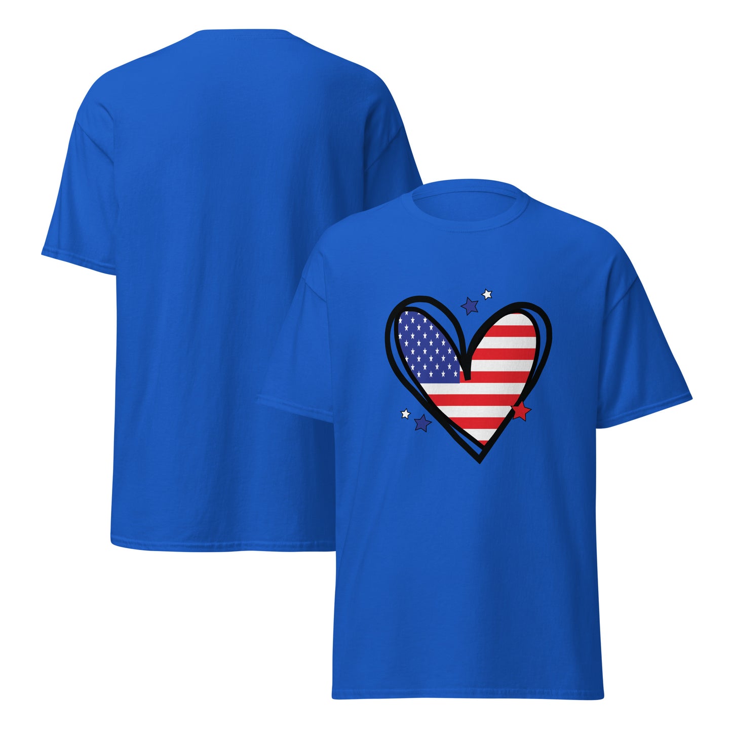 Love America Unisex Classic Tee Royal Front - Simple Designs LLC