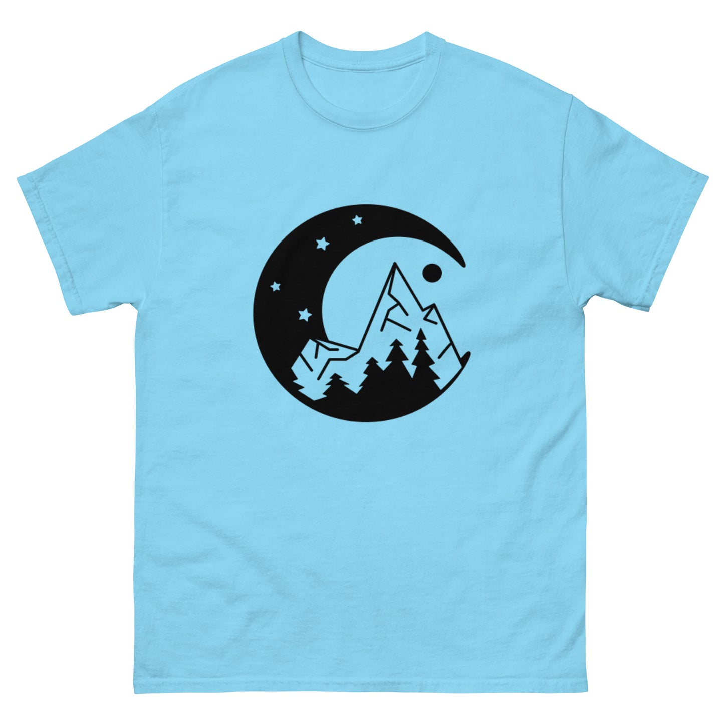 Moon and Mountain at Night Unisex Classic Tee Sky Front - Simple Designs LLC