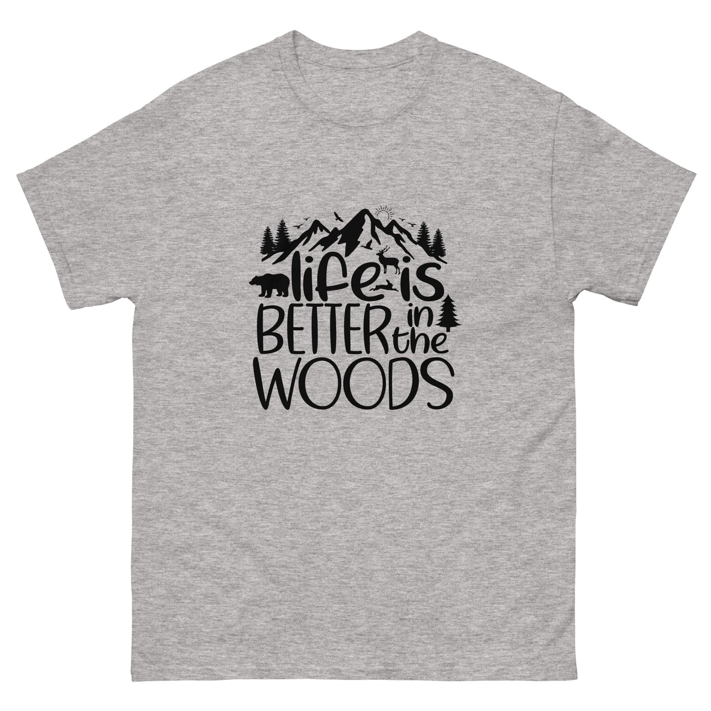 Life Is Better In The Woods Style 2 Unisex Classic Tee In Sport Grey – Simple Designs LLC