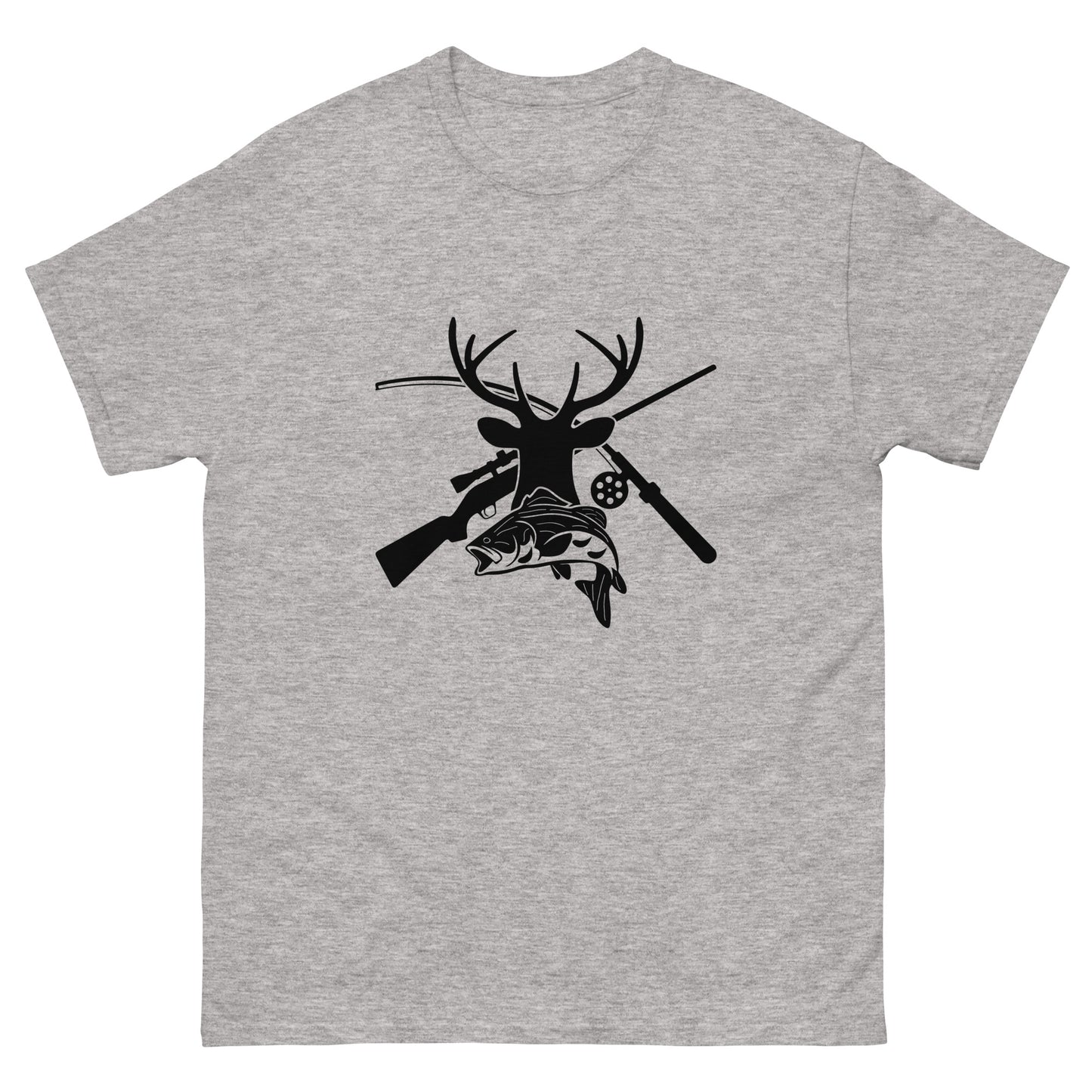 Hunt Fish Silhouette Unisex Classic Tee In Sport Grey - Simple Designs LLC