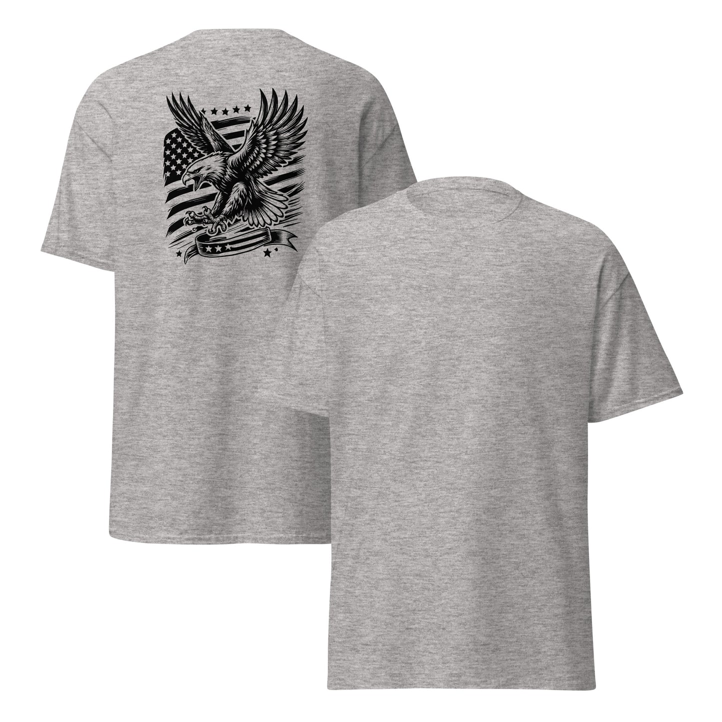American Eagle Style 6 Unisex Classic Tee in Sport Grey- Simple Designs LLC