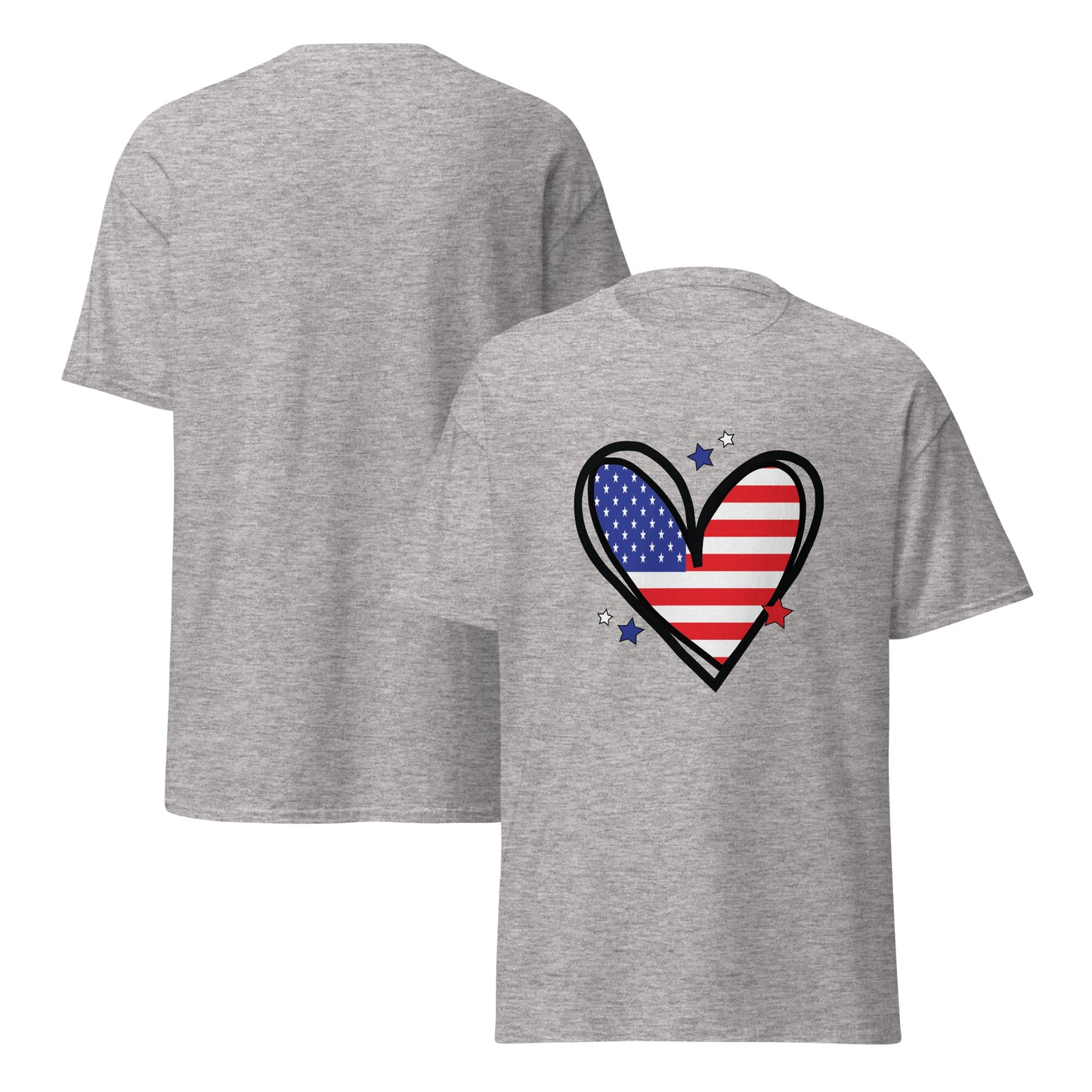 Love America Unisex Classic Tee Sport Grey Front - Simple Designs LLC