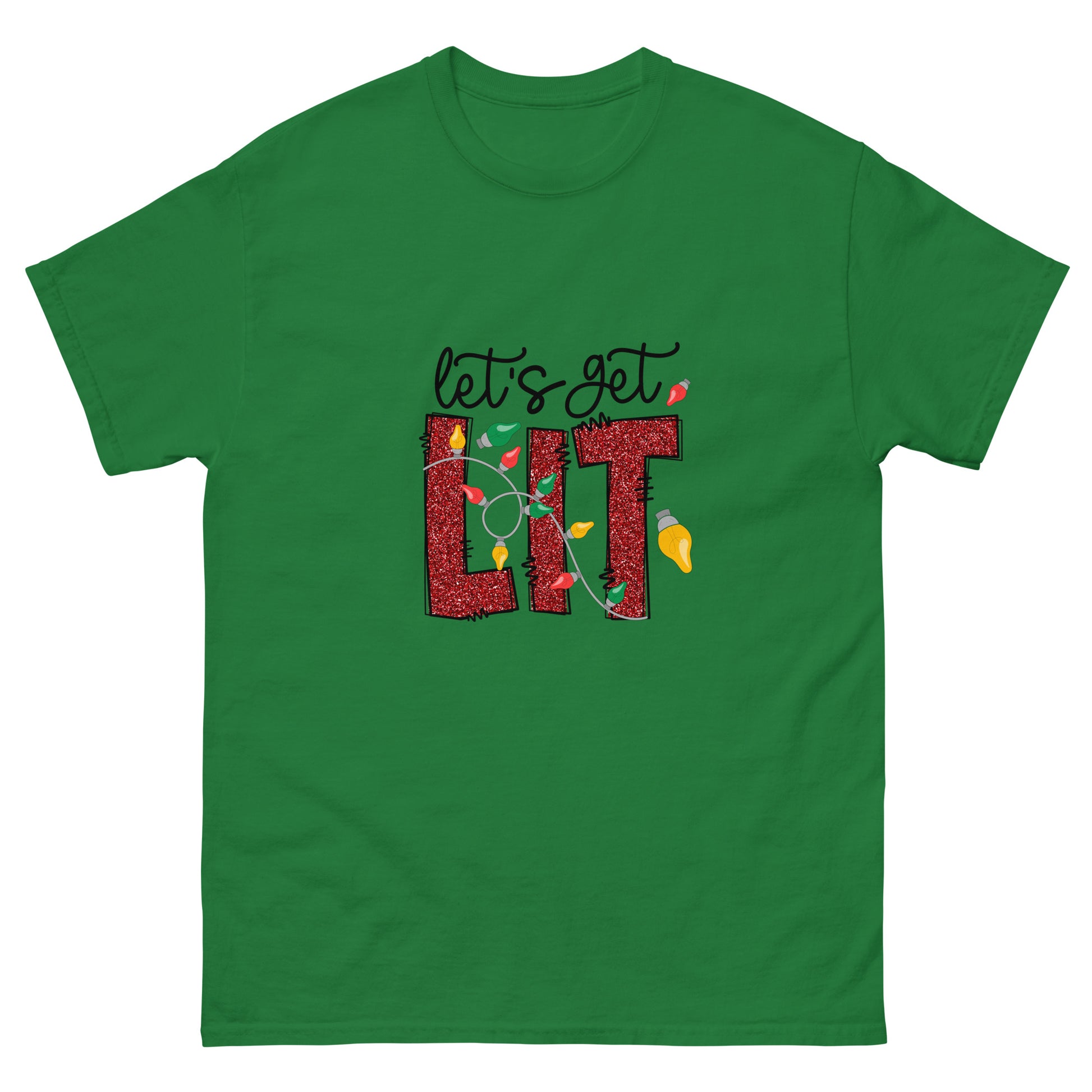 Let's Get Lit Unisex Classic Tee In Turf Green - Simple Designs LLC