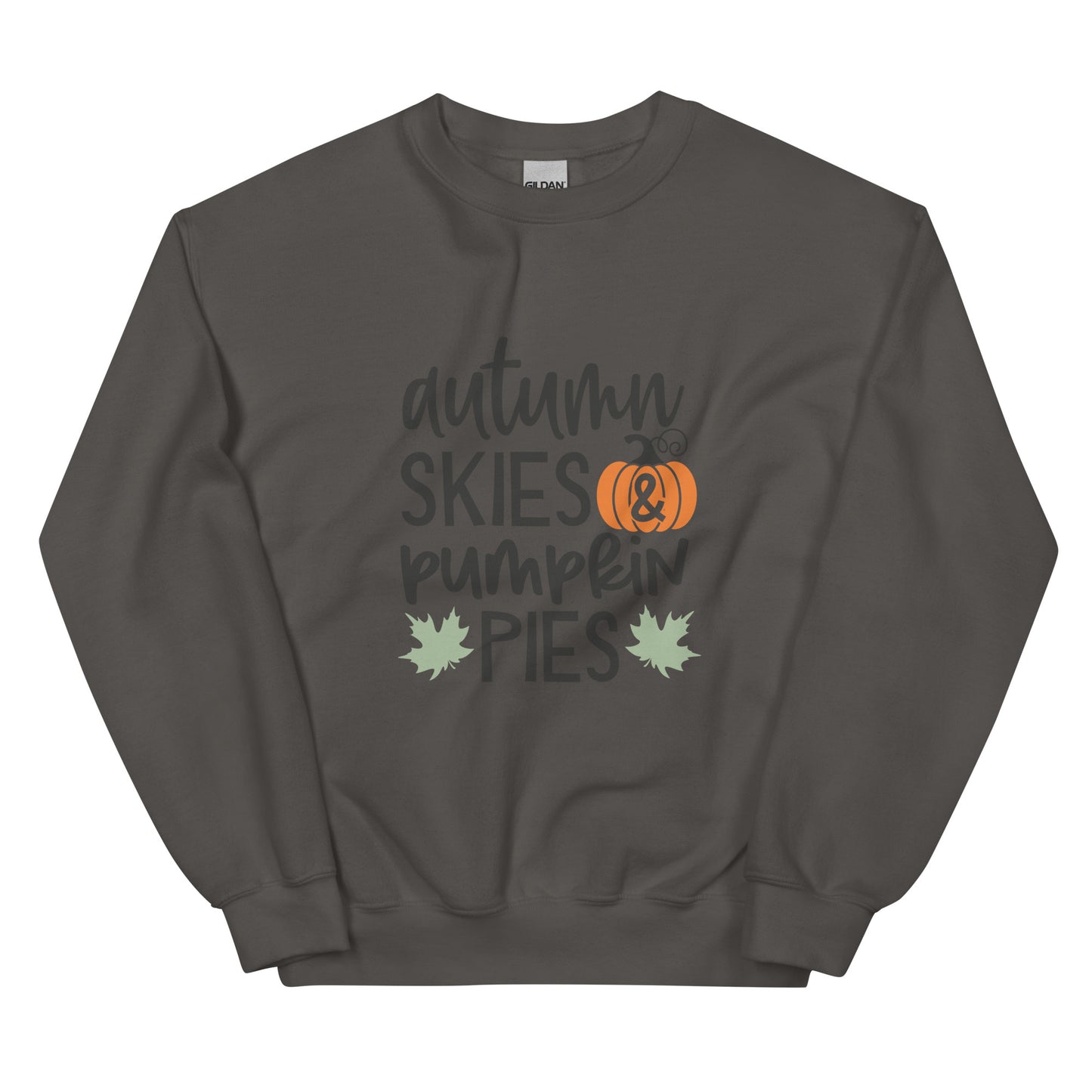 Autumn Skies & Pumpkin Pies Style 2 Unisex Sweatshirt Charcoal – Simple Designs LLC
