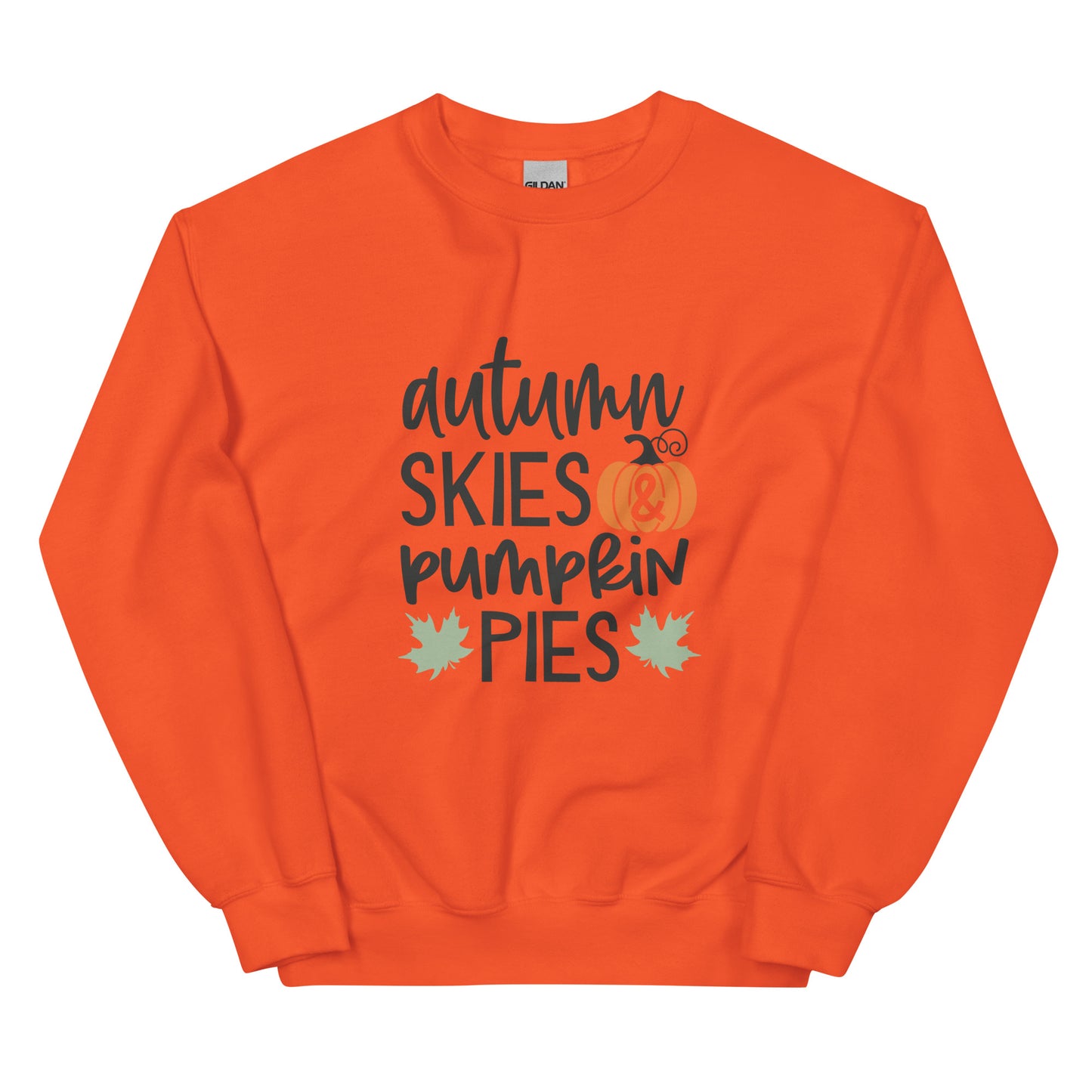 Autumn Skies & Pumpkin Pies Style 2 Unisex Sweatshirt Orange – Simple Designs LLC