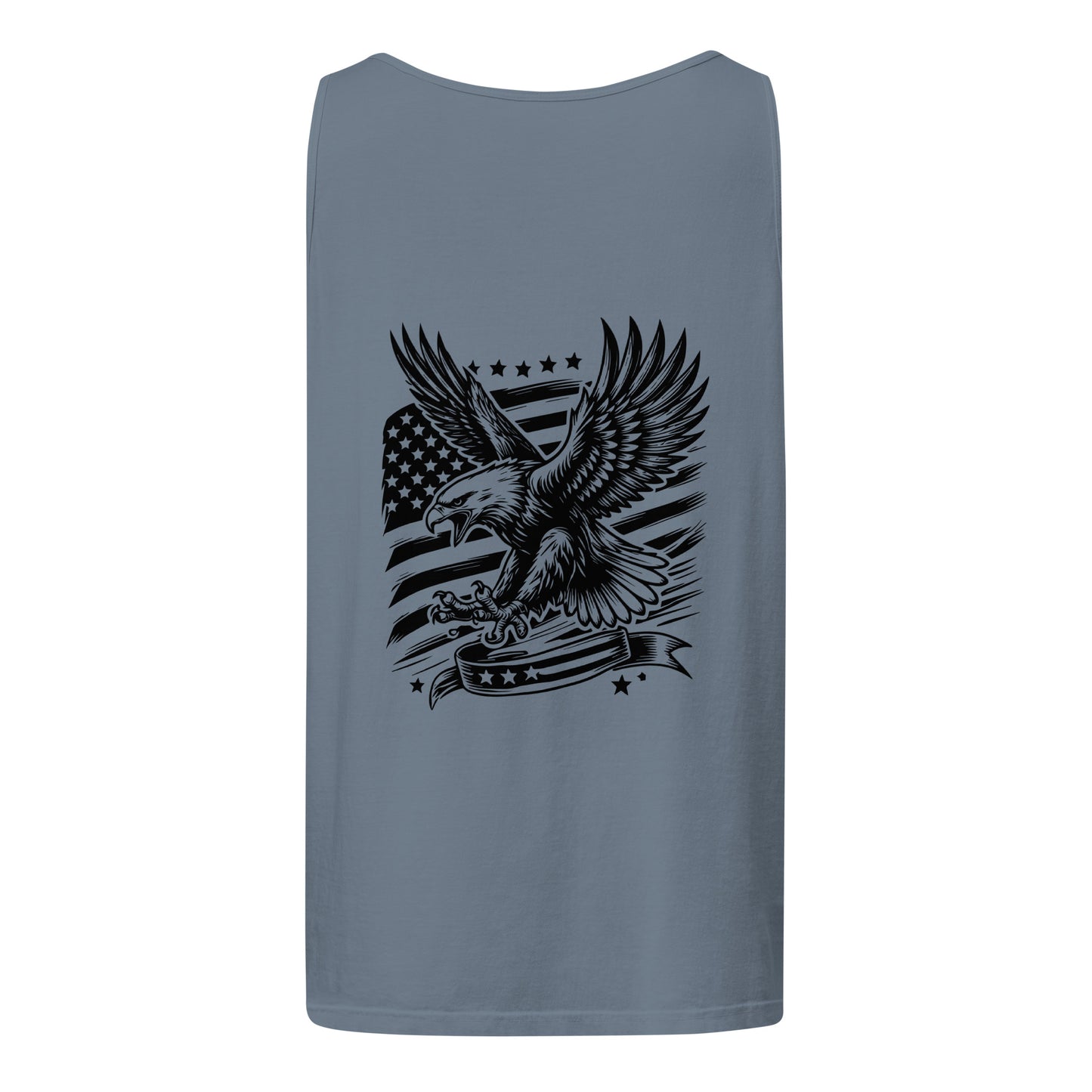 American Eagle Style 6 Unisex Garment-Dyed Tank Top Blue Jean Back - Simple Designs LLC