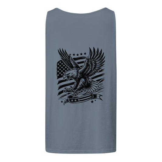 American Eagle Style 6 Unisex Garment-Dyed Tank Top Blue Jean Back - Simple Designs LLC