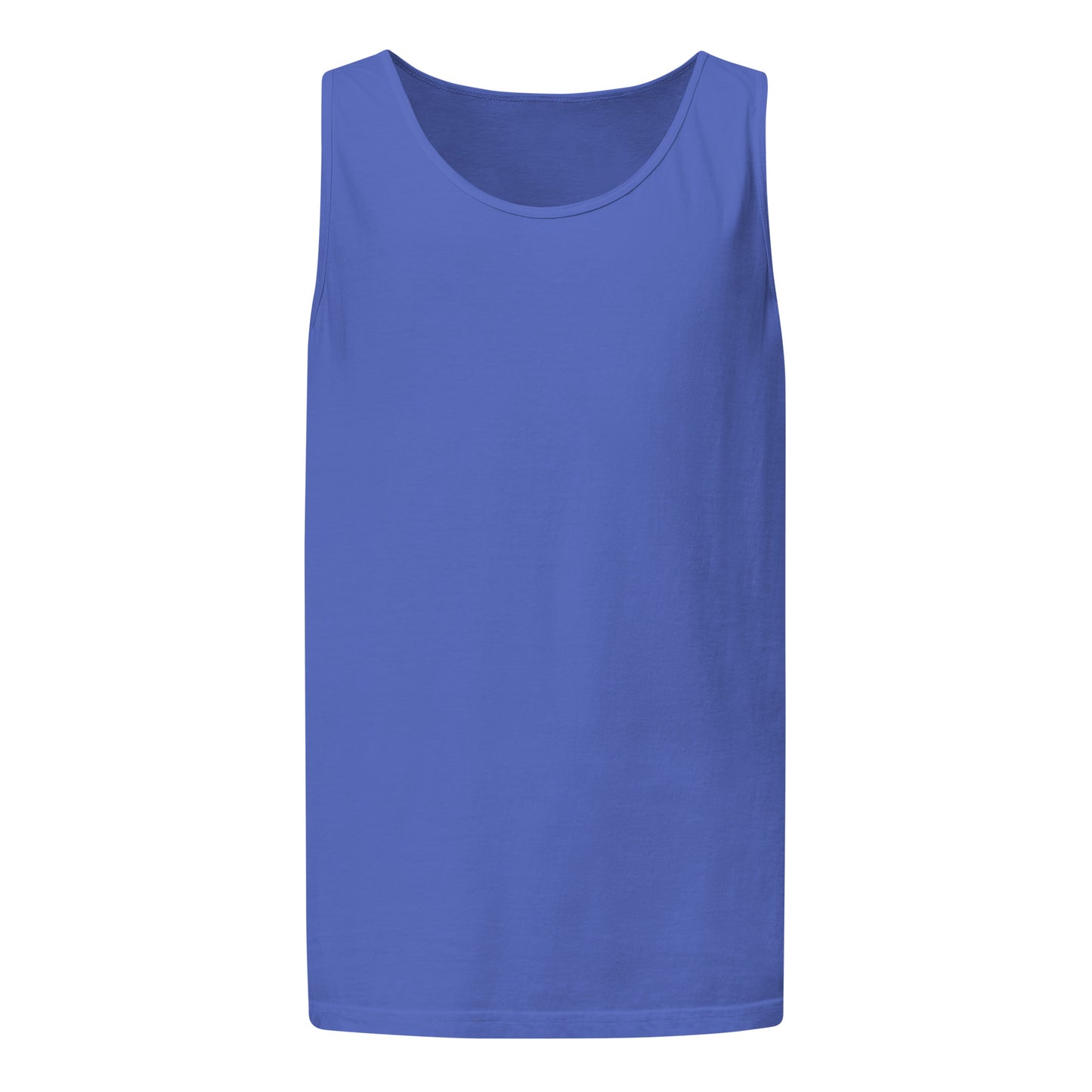 Big Foot American Flag Unisex Garment-Dyed Tank Top Flo Blue Front - Simple Designs LLC