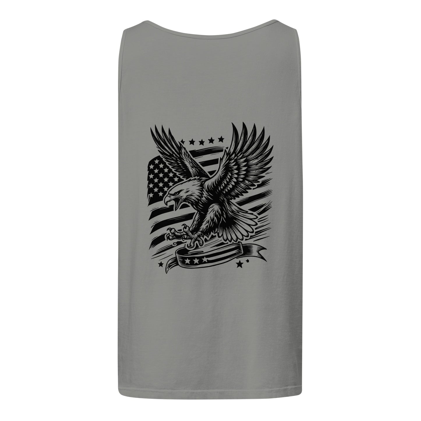 American Eagle Style 6 Unisex Garment-Dyed Tank Top Grey Back - Simple Designs LLC