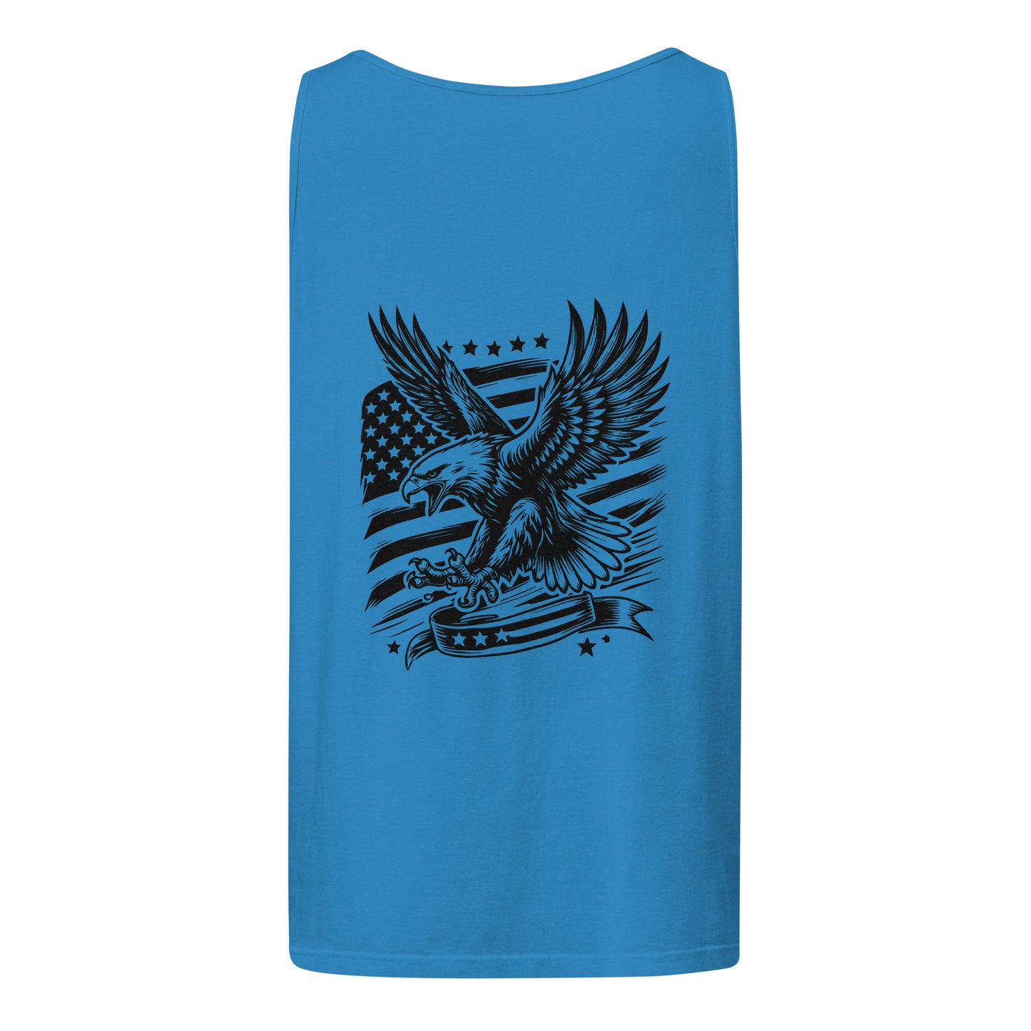 American Eagle Style 6 Unisex Garment-Dyed Tank Top Royal Caribe Back - Simple Designs LLC