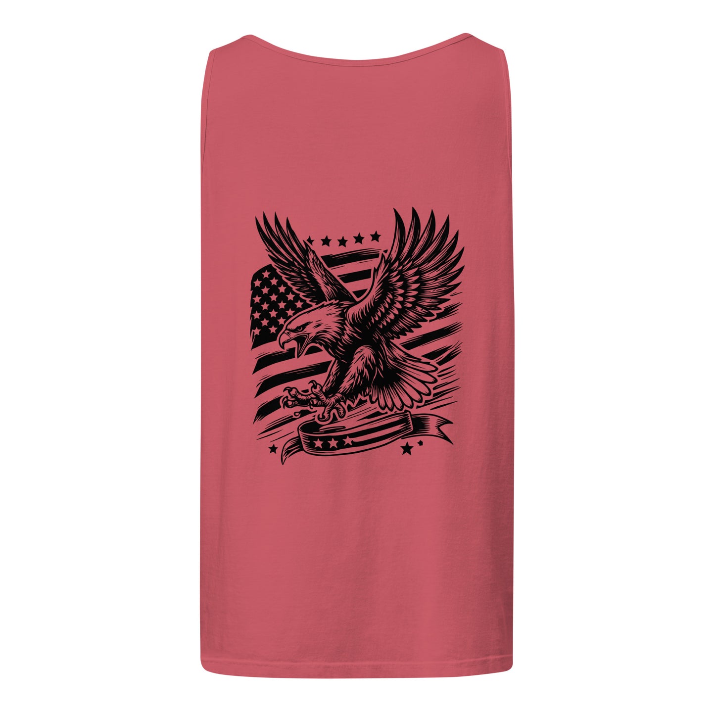 American Eagle Style 6 Unisex Garment-Dyed Tank Top Crimson Back - Simple Designs LLC