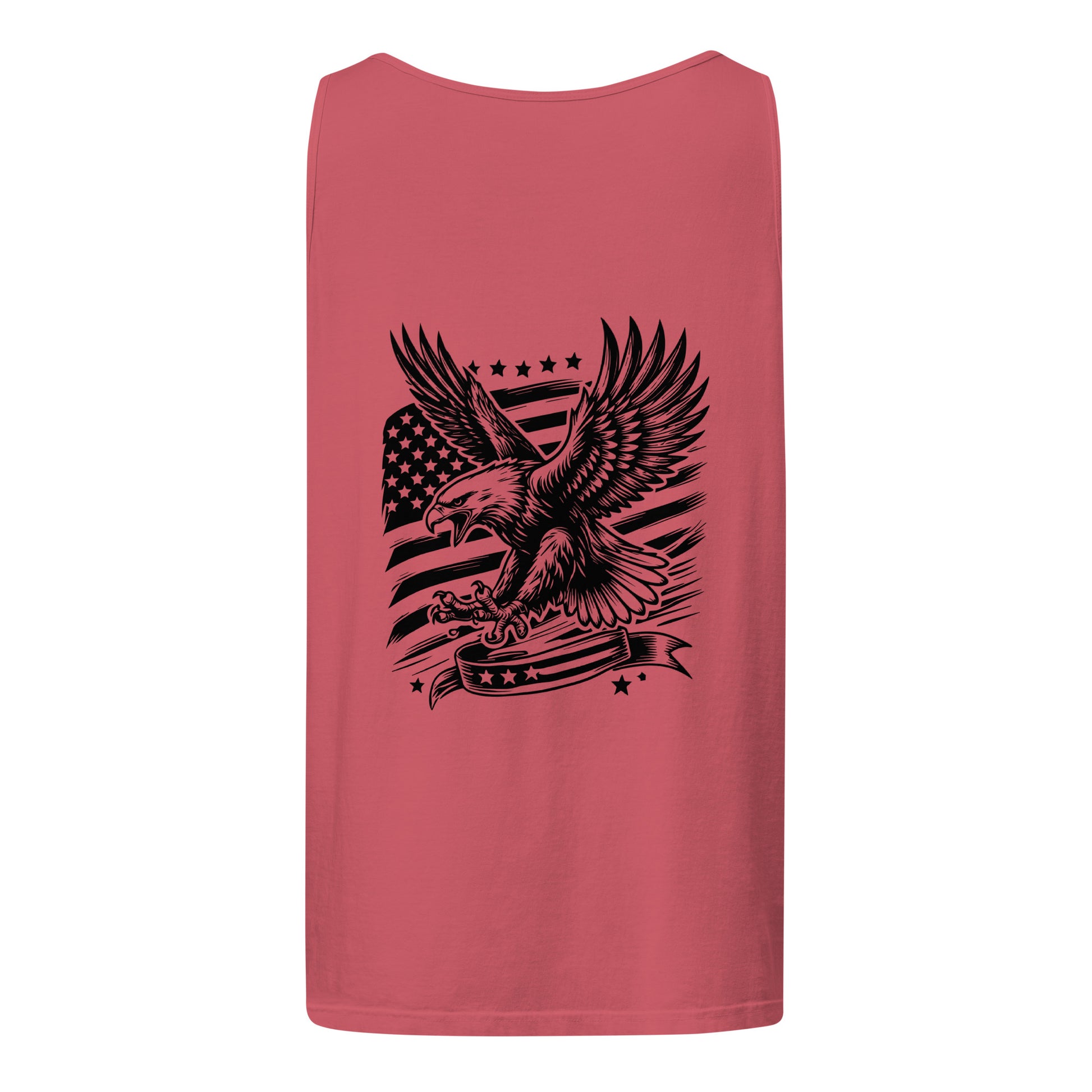 American Eagle Style 6 Unisex Garment-Dyed Tank Top Crimson Back - Simple Designs LLC