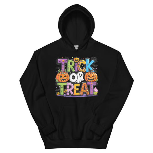 Trick or Treat Unisex Hoodie Black | Simple Designs LLC