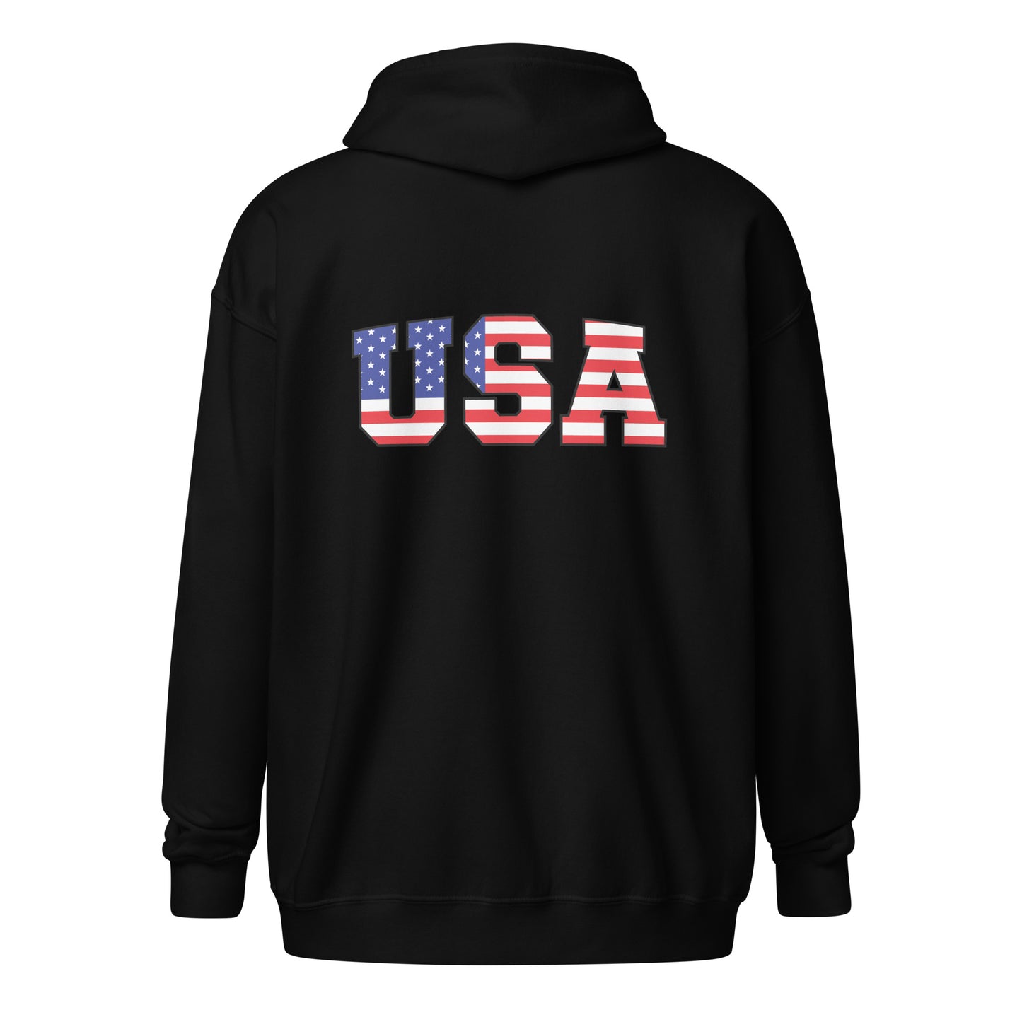 USA Zip Hoodie Black Back - Simple Designs LLC