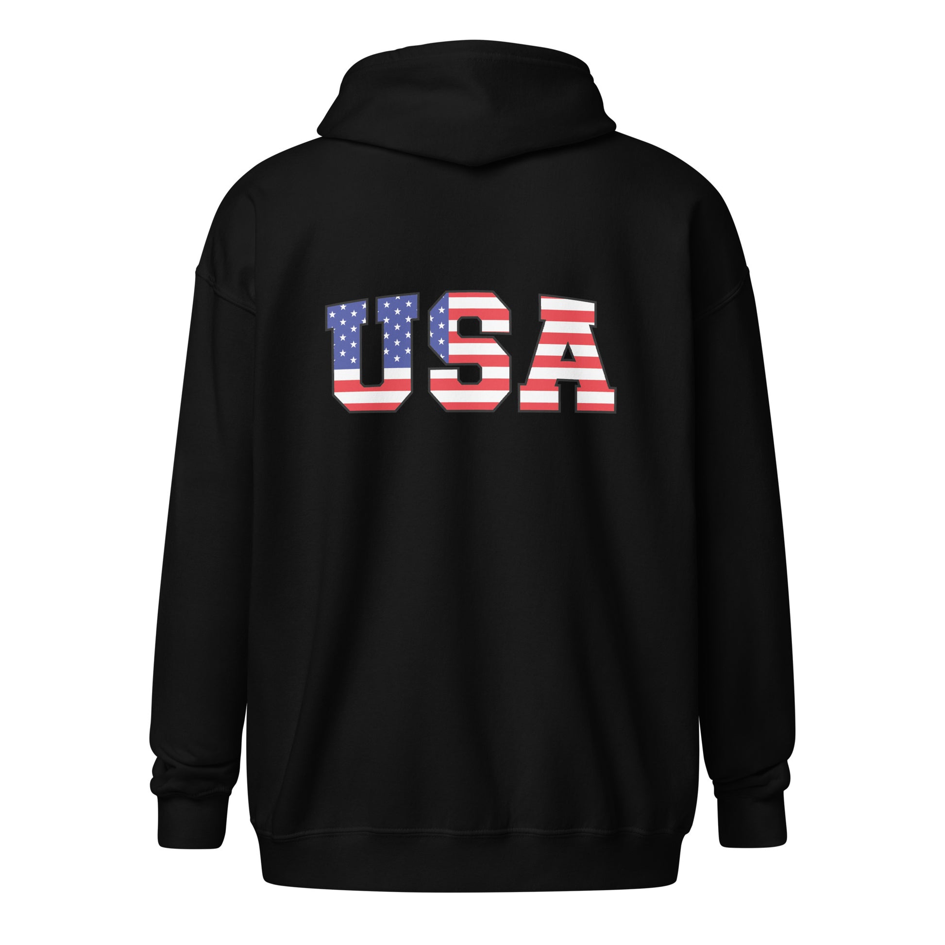 USA Zip Hoodie Black Back - Simple Designs LLC