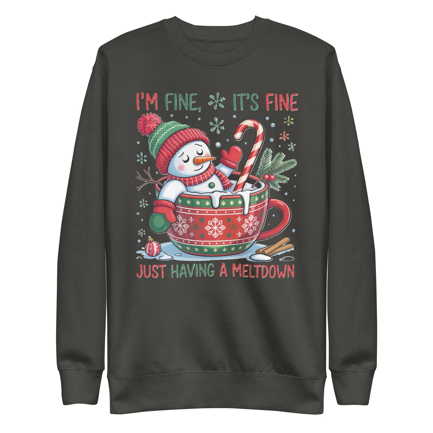 Just Having A Meltdown Unisex Premium Sweatshirt In Vintage Black -Simple Designs LLC 